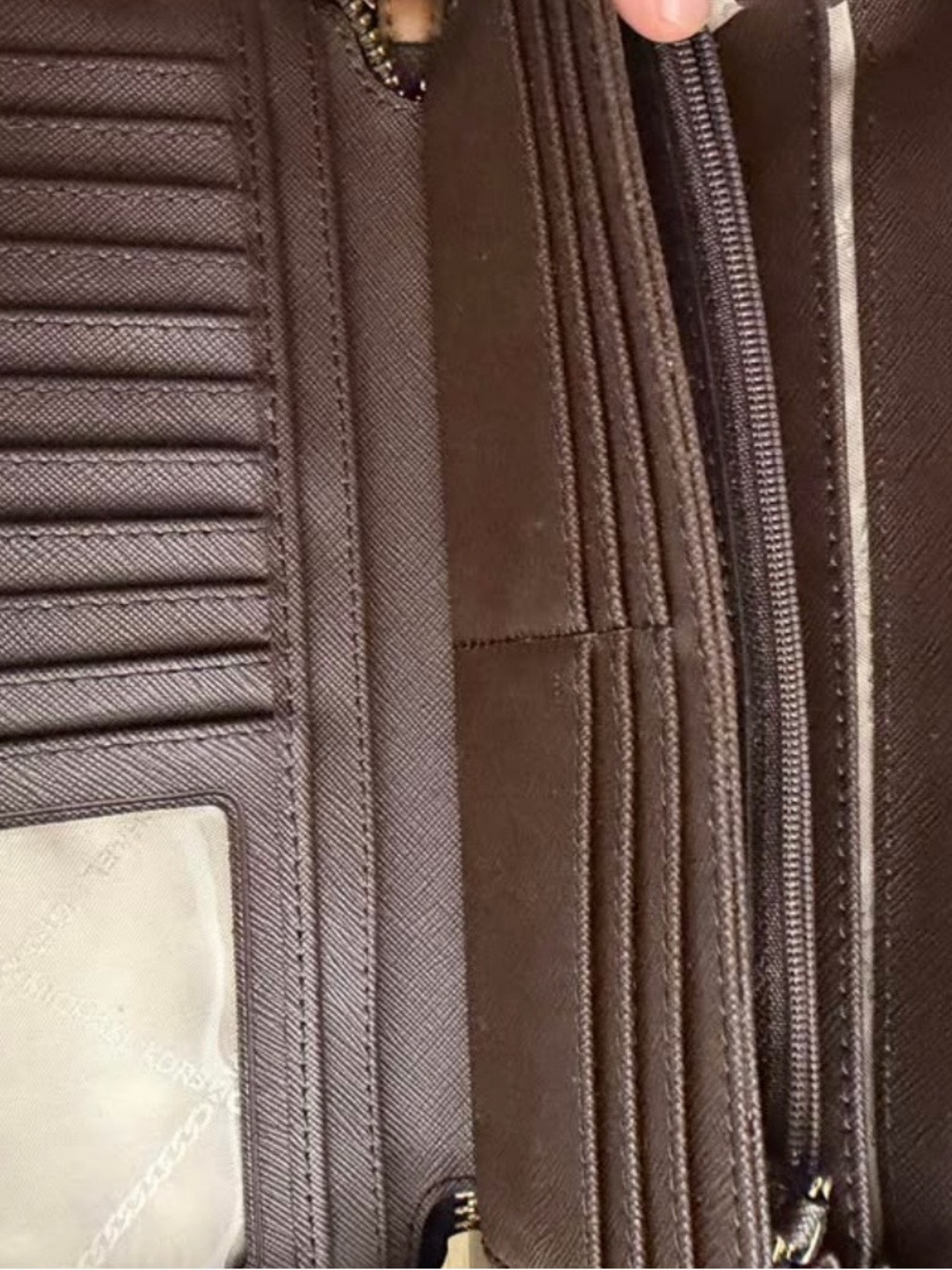 Michael Kors Brown Leather Zip Around Wallet